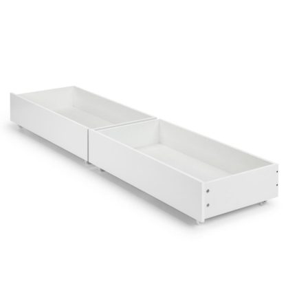 09c749a23077edc387e46062c1552885fc2c09e1891a5cb26bd2e6abf36cd045.jpg An Image of Manhattan Gloss White Wooden Underbed Storage Drawers