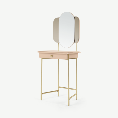 0e733a4d857bad09795403d4fcfa2d11cdbe38da2af87e23339ae7175f11025d-1.png An Image of Maddie Dressing Table, Pink & Brass