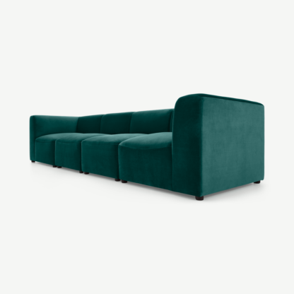 0f4b453633a4ea29e1f644805487260d802b3eb979d1891e4a81f360e60cfe13-1.png An Image of Juno 4 Seater Modular Sofa, Seafoam Blue Velvet