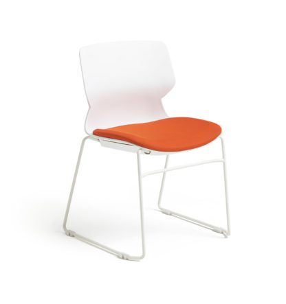 1461d389d5fe5373ae9245f39c1e4633421f34abe6a279195e7cd984ba66491e.jpg An Image of Habitat Tayte Office Chair - White and Orange
