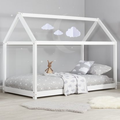 159b2bcc9e63cbfda81b409c41b907213315e887ab1471820946ed2ad3e24935.jpg An Image of House White Wooden Bed Frame - 3ft Single