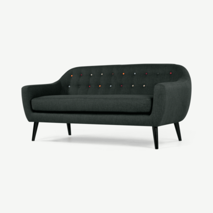 1e994a7afdecf665f51c37a7d06a16bac2ceda6ec7a5a7386a321851fdb79e6c-1.png An Image of Ritchie 3 Seater Sofa, Anthracite Grey with Rainbow Buttons