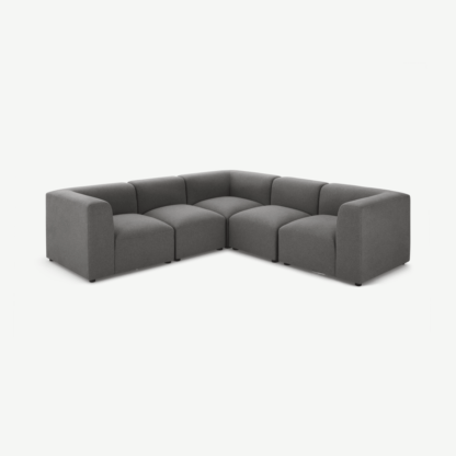 1fa745d060da742c52f963bdc915e19ca14ac638e155a17e257515b5099b7ae6-1.png An Image of Juno 5 Seater Corner Sofa, Marl Grey
