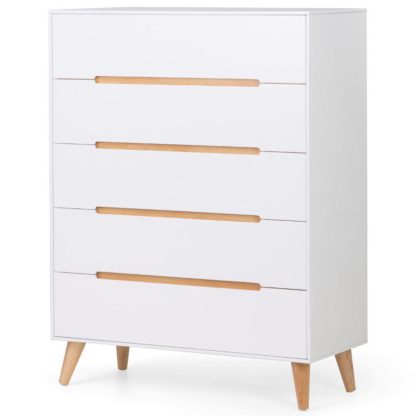 20649fcc66181df961fd9189aea0c8337c8aec952ea483016bbcb6d76eba4699.jpg An Image of Alicia White and Oak 5 Drawer Wooden Chest