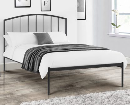 2d3107b315fe079673e0654481863fdab4482c62c4adb11ea11de06833768854.jpg An Image of Onyx Anthracite Metal Bed Frame - 4ft6 Double