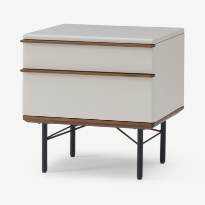 321880d6dbd79b2ce69570d86b802c970718393dd7d1554479c072f0aa17dd21-1.png An Image of Vincent Bedside Table, Warm Ecru & Walnut Stain