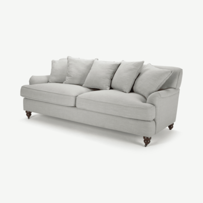 34ae28c4b44bb4f3e9e381aafc7e1657665e74525577163dd75d787525706cf2-1.png An Image of Orson 3 Seater Sofa, Scatterback, Chic Grey