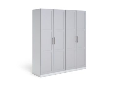 34e7136dd634769ca6adf91c81039f56aa08a4e629f2deba348e4a4267998a71.jpg An Image of Habitat Munich 4 Door Framed Wardrobe - Grey