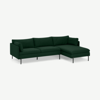 395b401038c8618e80b2c6dfda8d0f803362d0000b6f956c7c34ae416b6e22f6-1.png An Image of Zarina Right Hand Facing Chaise End Sofa, Forest Green Weave