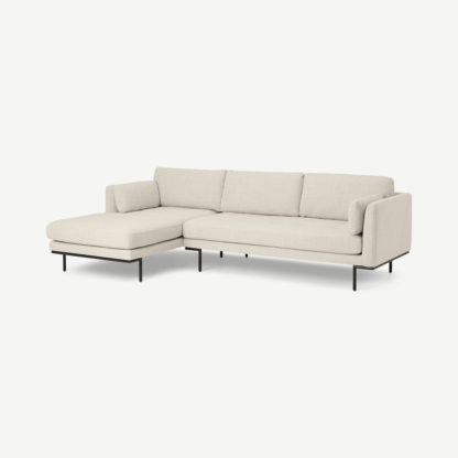 44308b68c264db12c58f239053a616f6f2f1f0690340106bb5a31ca4a4b0fd34-1.png An Image of Harlow Left Hand Facing Chaise End Sofa, Oatmeal Textured Weave Fabric
