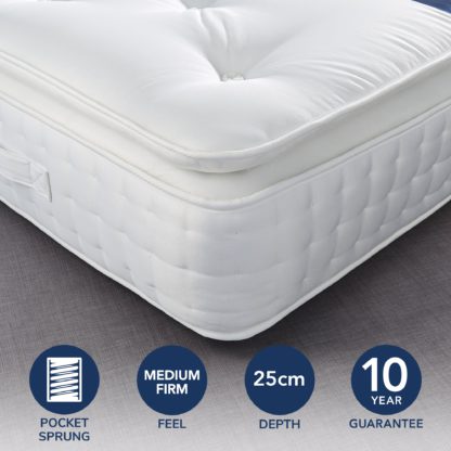 447ac773ad59a45eef7b5b4be4b290addc92125f5e979a3bd9fe1566a273f6fa.jpg An Image of Fogarty Premium Pillow Top 2000 Pocket Sprung Mattress Yellow