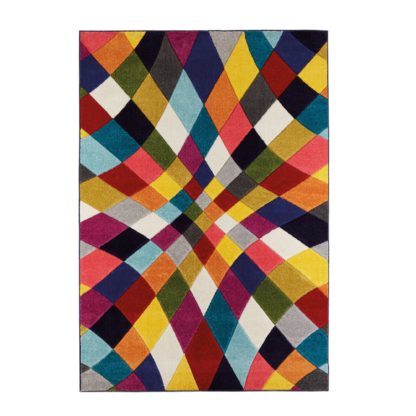 44b87714a1d393d79fe780305155200975750a8a8e7cf42f74a6bf63c72c1852.jpg An Image of Spectrum Rhumba Geometric Rug Blue / Pink
