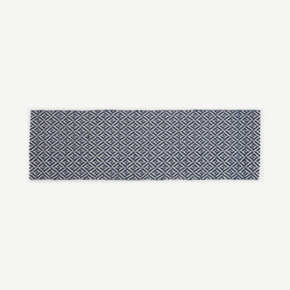 44cb60b2b1bc9126dad8ae738a5f227355d7300ca9cbc6453c5e43f7dc586ec1-1.png An Image of Mira Flatweave Runner 66 x 200 cm, Navy