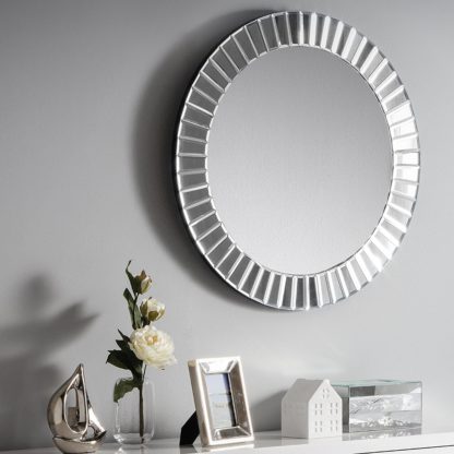 467273a95fe408779851ea45fc11b40de03fb33b48985c9323752fb81ad2b975.jpg An Image of Sonata Round Glass Wall Mirror - 60 cm