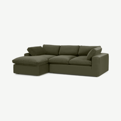 474f1c505f58442621b1ce28f0238278fa6890c84c8627a7971caf3b1036c342-1.png An Image of Samona Left Hand Facing Chaise End Sofa, Pistachio Green Velvet
