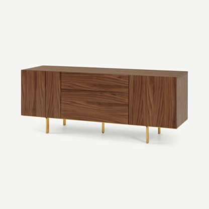 4bc30a4f6fe7b94c8437dd6144f12478edcb981a77329eb53c33911b83c33cea-1.png An Image of Keaton Sideboard, Walnut & Brass