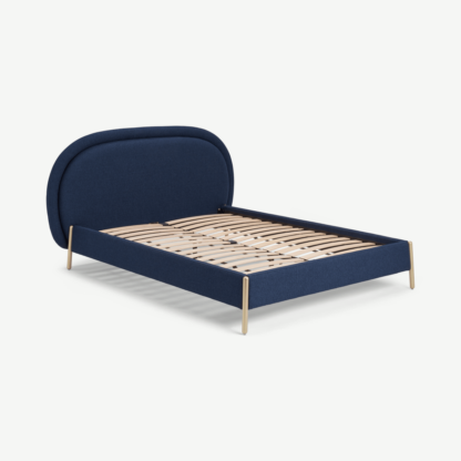 5127e52ff6d308b2aaaa17745cff960e689cf6185b8adeb41aa4551f2a7a05cf.png An Image of Shelia King Size Bed, Midnight Blue Weave