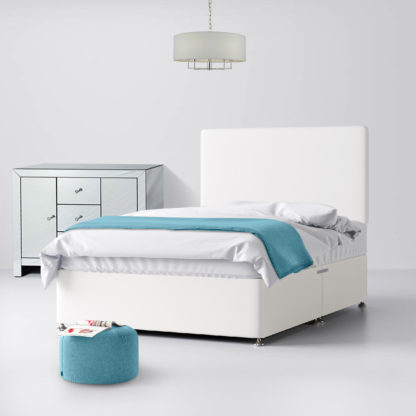 52c3dc11a336fa756911a7d49b4cf6184ebb5d6503182b0612820b5dd123c532-5.jpg An Image of Cornell Plain White Fabric 2 Drawer Same Side Divan Bed - 6ft Super King Size