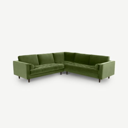 5302200c980b92ddbdb011bbc2330075b067c59de5c1f80ff2bc5472e6863e80-1.png An Image of Scott Corner Sofa, Grass Cotton Velvet