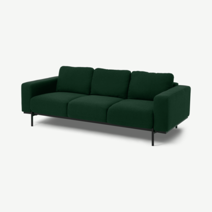 5a1644bdbf8db2838ecf08110b1263d3d23407b0726fde8f66cb9e5a2c897a02-1.png An Image of Jarrod 3 Seater Sofa, Forest Green Weave