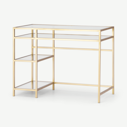 5dec4dc8cf95c062990d869b85a05eeff07228922bebc3eeef98663dc3a3388b-1.png An Image of Connelly Desk, Brass & Smoked Glass