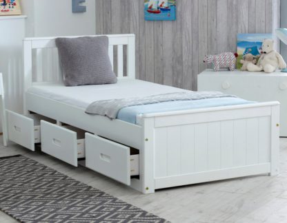 602be8a13edeacd50190dd323ac0b253df747ce55ce6baf797cbe4a592d7468f.jpg An Image of Wooden Storage Bed Frame 3ft Single Mission White