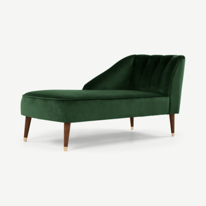63046de55daaedc29f7bf3969b5e88d0088543a0a7ab3dbf13f0a4851c158770-1.png An Image of Margot Left Hand Facing Chaise Longue, Forest Green Velvet
