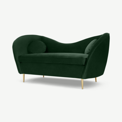 631aeb3de29e30d0377d08fceeea897d76b38af112237634641663b42c03fa01-1.png An Image of Kooper 2 Seater Sofa, Pine Green Velvet