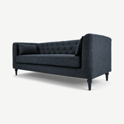 66d662e89cb6b70abd07efc93b16683147d34e7df4a01a7f1125b3cd0baa60e0-1.png An Image of Flynn 3 Seat Sofa, Atlantic Blue Linen Mix