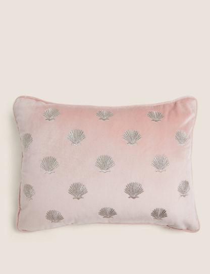 6c41035861cd45f49453d51ff489390fb4c993d4612bc08a5ffce28fe7f1bceb.jpg An Image of M&S Velvet Shell Embroidered Bolster Cushion