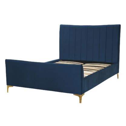 6e86796d64cab5b7e5dcf55d7972f7f4b4a2efcca1e4e9a7d46f6b19d342f2a6.jpg An Image of Donna Deco Double Bed - Navy