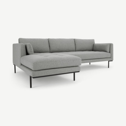 7151fc0ba92d8c284c66caa6f991452998957b819310988a49c49ef3b439b9f3-1.png An Image of Harlow Left Hand Facing Chaise End Corner Sofa, Mountain Grey