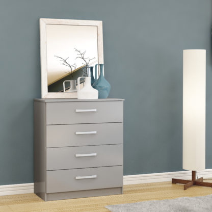 7595c1ebe864b699fb897105d7bd1028bbcf1d40ba389ddf7fee3184095c7d9d.jpg An Image of Lynx Grey 4 Drawer Chest