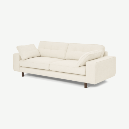 75b7c1c0a6a47850fb03ec9aa9158c2ceb62168cf6f3c7a0c9d76bbb21fffe51-1.png An Image of Content by Terence Conran Tobias 3 Seater Sofa, Ivory White Boucle with Dark Wood Leg