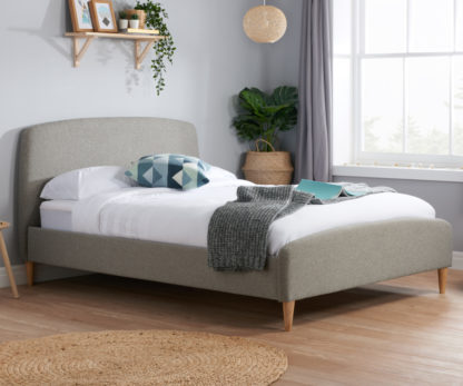 7aec3cafcdc0c49a1dce8aeb94b249372df8e398a8de92eed8c3e2ba351cd3df.jpg An Image of Quebec Grey Fabric Bed - 4ft Small Double