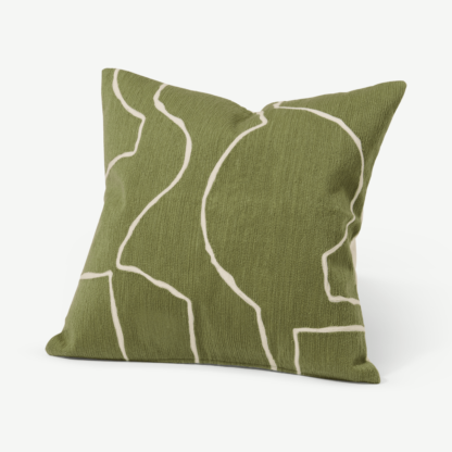 7b61587ab08ac648448a111b45a4bf73ed4f8877738855cc63aa44ae573e479a-1.png An Image of Nuwan Embroidered Cushion, 50 x 50 cm, Moss Green