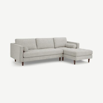 7f03ed789d9aabfc864c79dcac8f5156362756fb862c7cf4e3e5369d5acb7ba2-1.png An Image of Scott 4 Seater Right Hand Facing Chaise End Corner Sofa, Ivory Weave