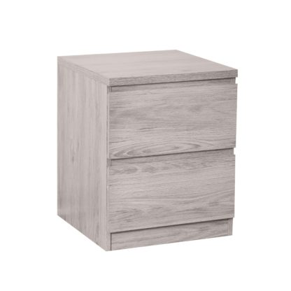 83c6cd381eee445f03bf6da19067a1296b4a57d171403d8cde0d2b45411d7538.jpg An Image of Jupiter Grey Oak 2 Drawer Bedside Table