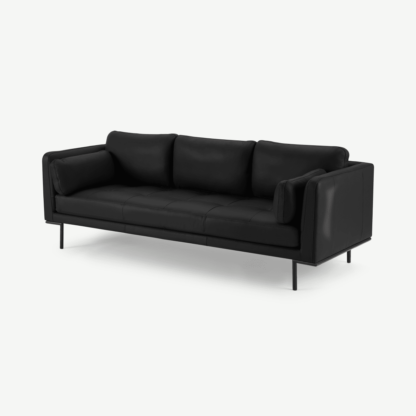 87c0f67ae4a49ee2c02365b7e7e277130021fcf8523ec6f342ae6606f95763cf-1.png An Image of Harlow 3 Seater Sofa, Denver Black Leather