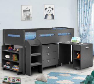 An Image of Kimbo Anthracite Cabin Bed Frame - 3ft Single