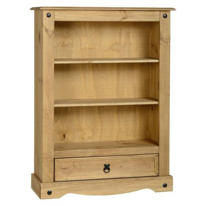 8d756f156594e5dbeb0bc581526fb616d39e8518b8f3194f767fde8c3a78649f.jpg An Image of Corona 1 Drawer Low Bookcase Brown
