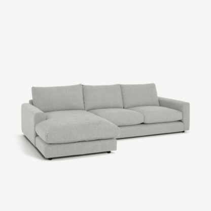 8ef40414996ce50d3f24f520bf9d21d0fe4f5323ca66374deb6b53ce3804830d-1.png An Image of Arni Left Hand Facing Chaise End Corner Sofa, Grey Textured Weave