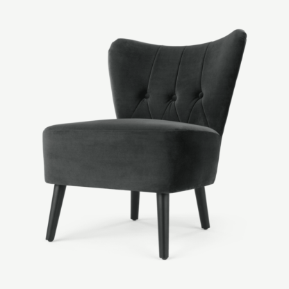 90a13b67b6f318c2d92fbccbefe508d706217a2f684920fe2219bf9306961c7a-1.png An Image of Charley Accent Armchair, Mirage Grey Velvet