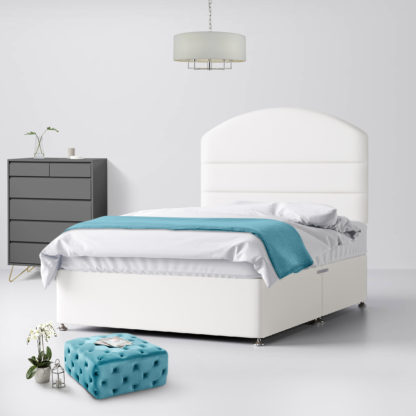 927c0762636ae2b8d64c82ca3af439da1b4a79130ff07c22dc829d9477107148-20.jpg An Image of Dudley Lined White Fabric No Drawer Divan Bed - 4ft Small Double