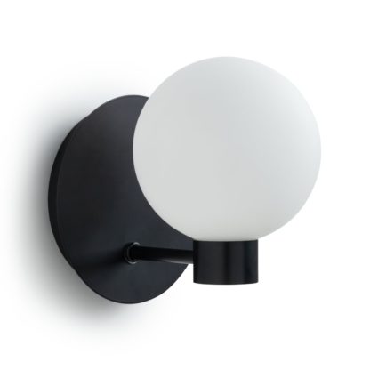 9304056236307f0750be6de3fd1040934fb195b0baef17a0b510843275c9bd9f.jpg An Image of Habitat Salarino Opal Wall Light - Black
