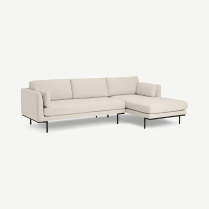 9a82a315bc575ed9279218f0e2ae9c202b45a43d6a195d4b502bfa0afa888a57-1.png An Image of Harlow Right Hand Facing Chaise End Sofa, Oatmeal Textured Weave Fabric