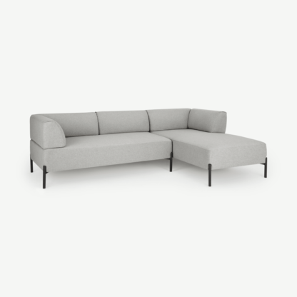 9dc5a74e8956c92e7824153da8459eff9241daa4610cd668a6a178c28d016efe-1.png An Image of Kiva Right Hand Facing Chaise End Corner Sofa, Hail Grey