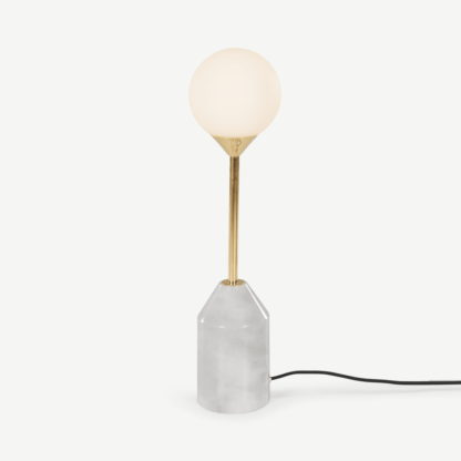 9f0b0227beeb4a4dccce3ea17e40c5157abc31bfc23115653b409fd0e60c9433-1.png An Image of Faye Table Lamp, Brass and Marble