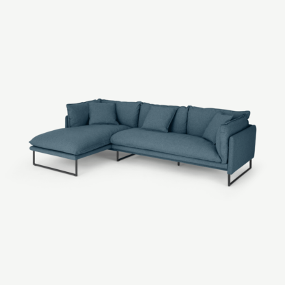 9f6c76042923db7325aee7fea32af9975776fff69ad0b8eb51c438f00c98f0d0-1.png An Image of Malini Left Hand Facing Chaise End Sofa, Orleans Blue