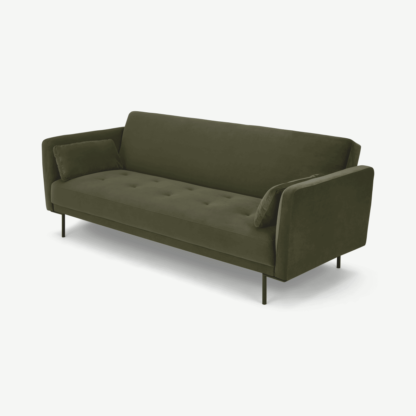 a12201fbf856d9911c248293e7e880e3e0ca67de2d7a3bf09a76465825e6a227-1.png An Image of Harlow Click Clack Sofa Bed, Pistachio Green Recycled Velvet
